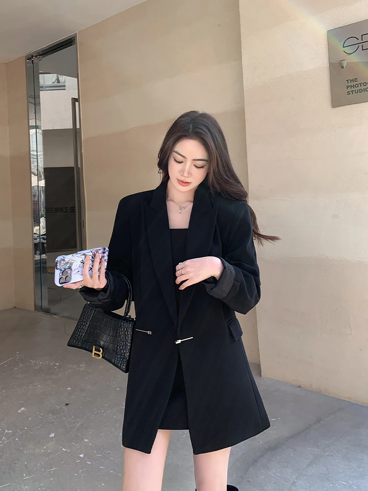 

Женский пиджак Bla-Button: дизайнерская новинка для весны и осени, профессиональный, высококачественный, с длинным рукавом, стандартной длины, свободного кроя