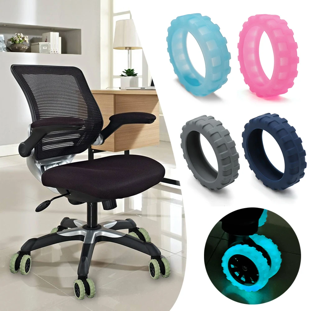 8PCS Luminous Chair Wheels Cover Silicone Reduce Noise Luggage Wheels Cover Wheels Caster Shoes Luggage Wheels Protector