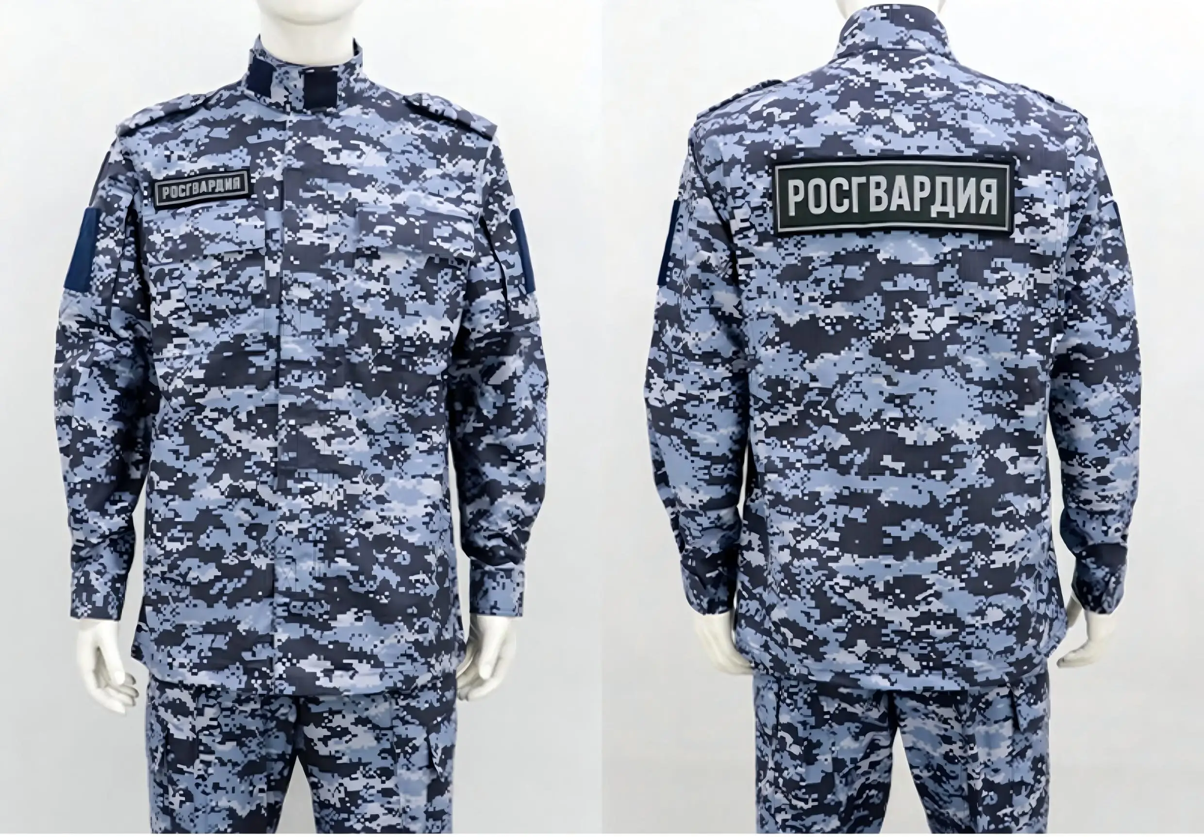 Russian Dark Blue Digital Camouflage Suit, Work Uniform, Tactical Jacket