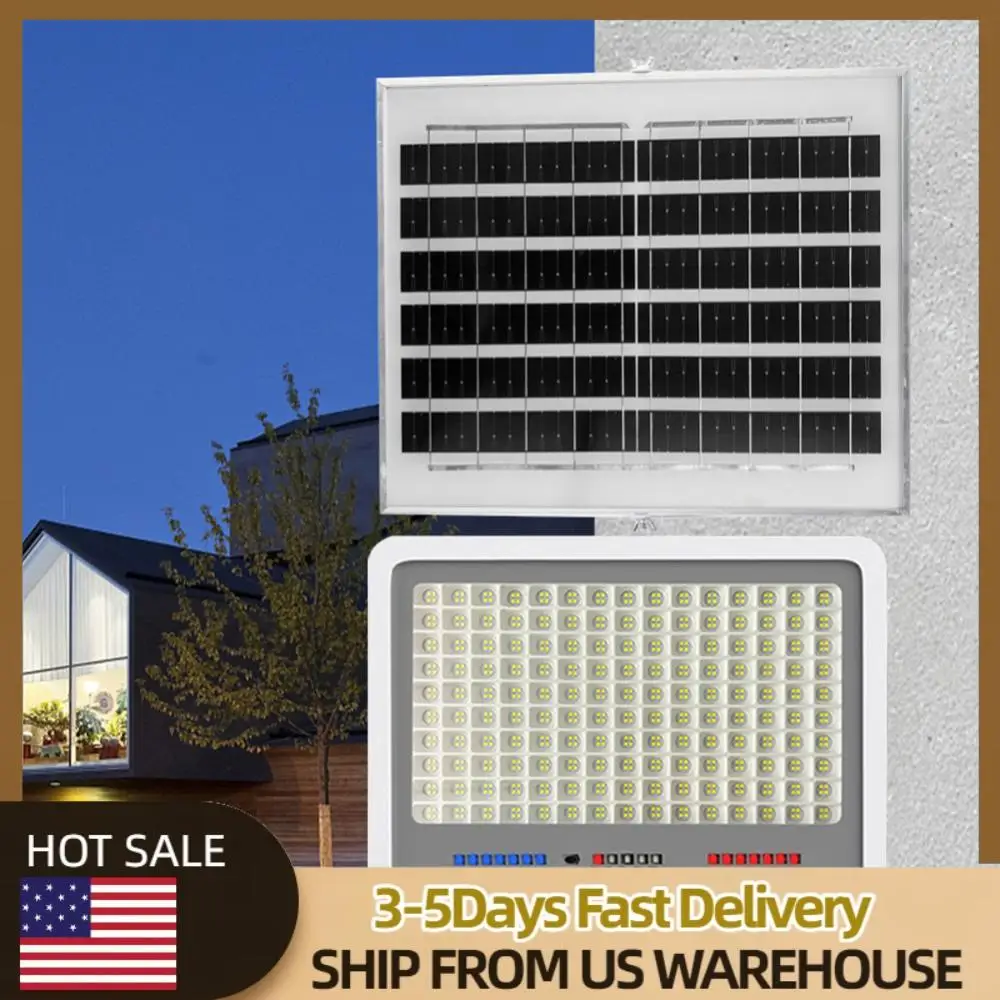 

Solar Powered LED Street Light Auto-On Outdoor Security Lights Remote Control Outdoor Wall Floodlight Timing for Patio Path Yard