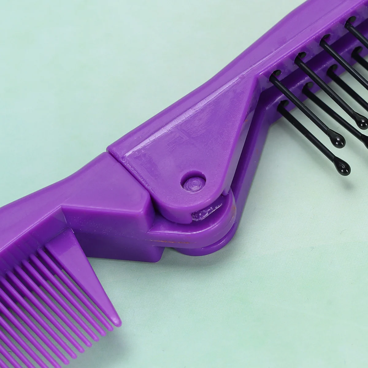

Foldable Anti-Static Hair Comb For Thick Curly Straight Hair Mini Travel Comb High Temperature Resistance Double-Headed Abs