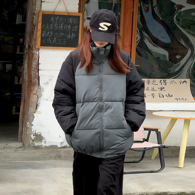 

Уличная альпинистская модная куртка с хлопковой подкладкой для пар, мужская куртка с хлопковой подкладкой и воротником-стойкой, теплое ветрозащитное свободное пальто