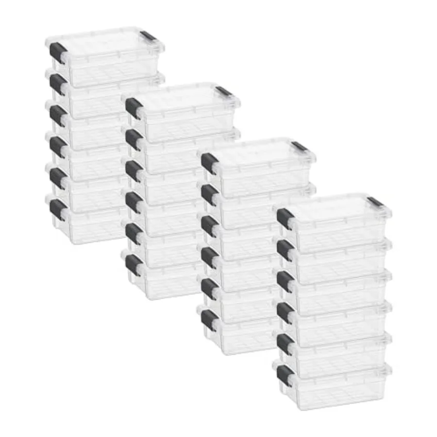

Mini Storage Container Plastic Crayon Box Art Supplies and Sewing Case Stackable Clear Small Organizer for Beads, Stationery, C