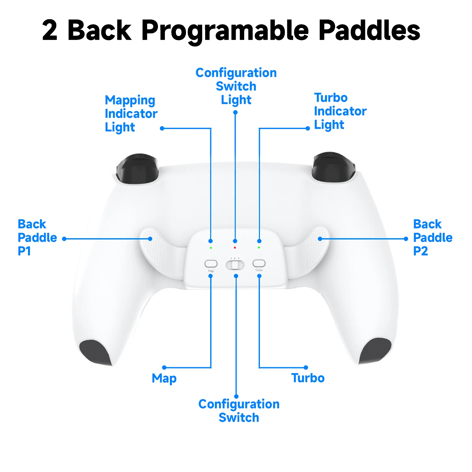 2 terugknoppen voor ps5-controller, accessoire-upgradebord, opnieuw ontworpen behuizing, programmeerbare Rise Remapping Kit voor ps5