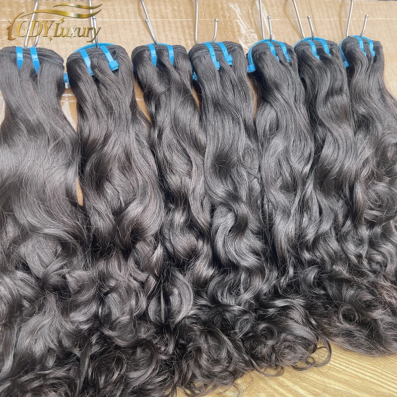 Paquets de cheveux bruts non transformés vague d'eau 100% cheveux humains vietnamien vierge cheveux bouclés naturels Extensions de vague de corps pleine tête 16A