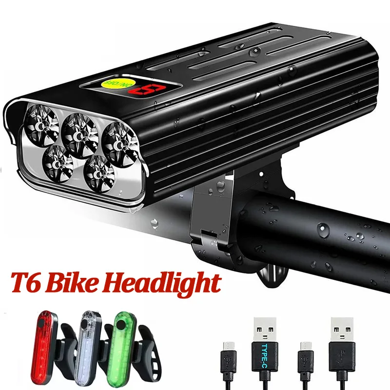 

BUCKLOS Bright Bicycle Light T6 Bike Front Lights 2300LM Waterproof Flashlight USB Charging MTB Road Cycling Lamp Riding Parts