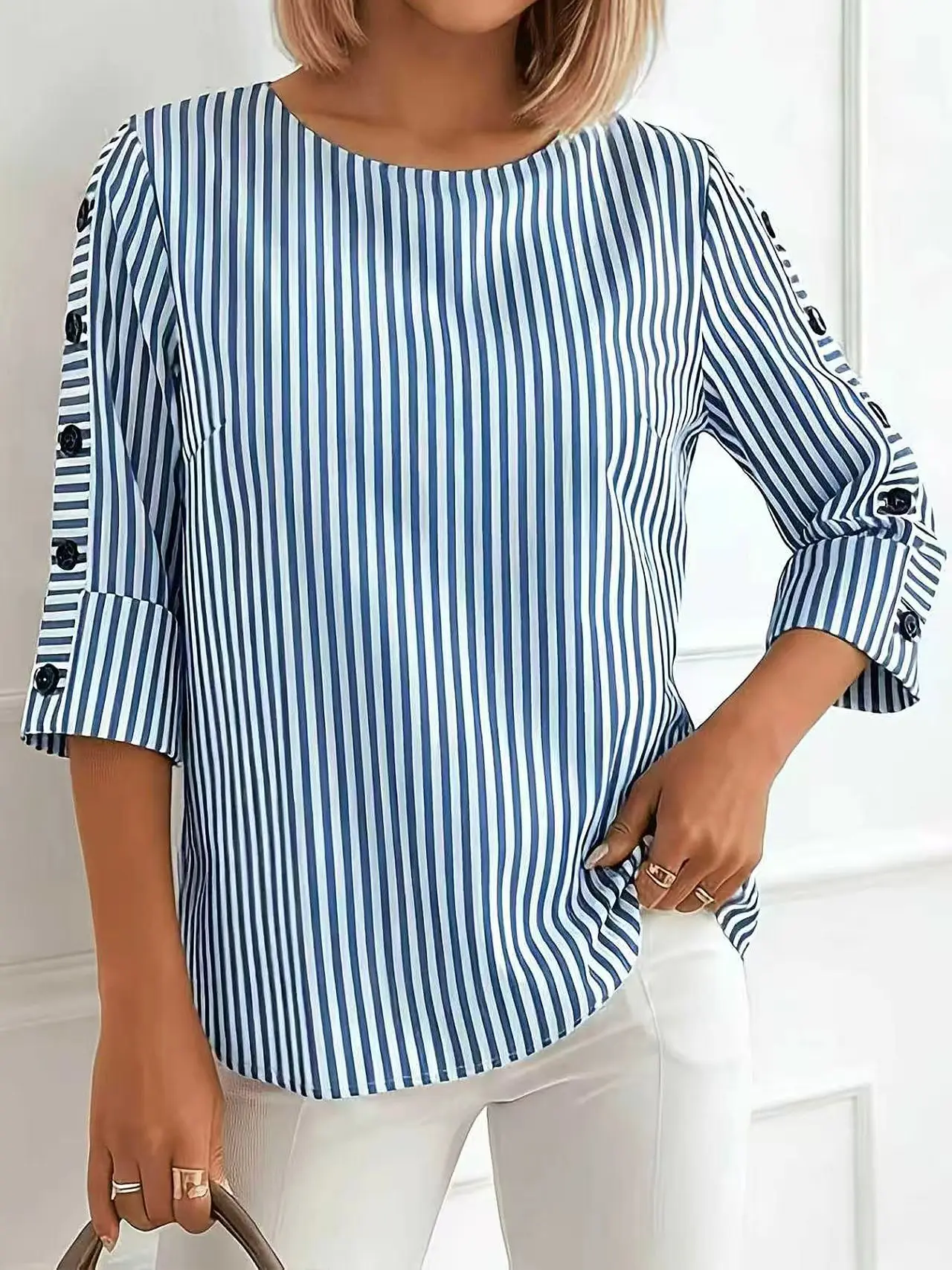 

Temperament Loose Woman Shirt Fashion Casual Blouse Elegant Long Sleeve Woman Shirt Holiday Weekend Top