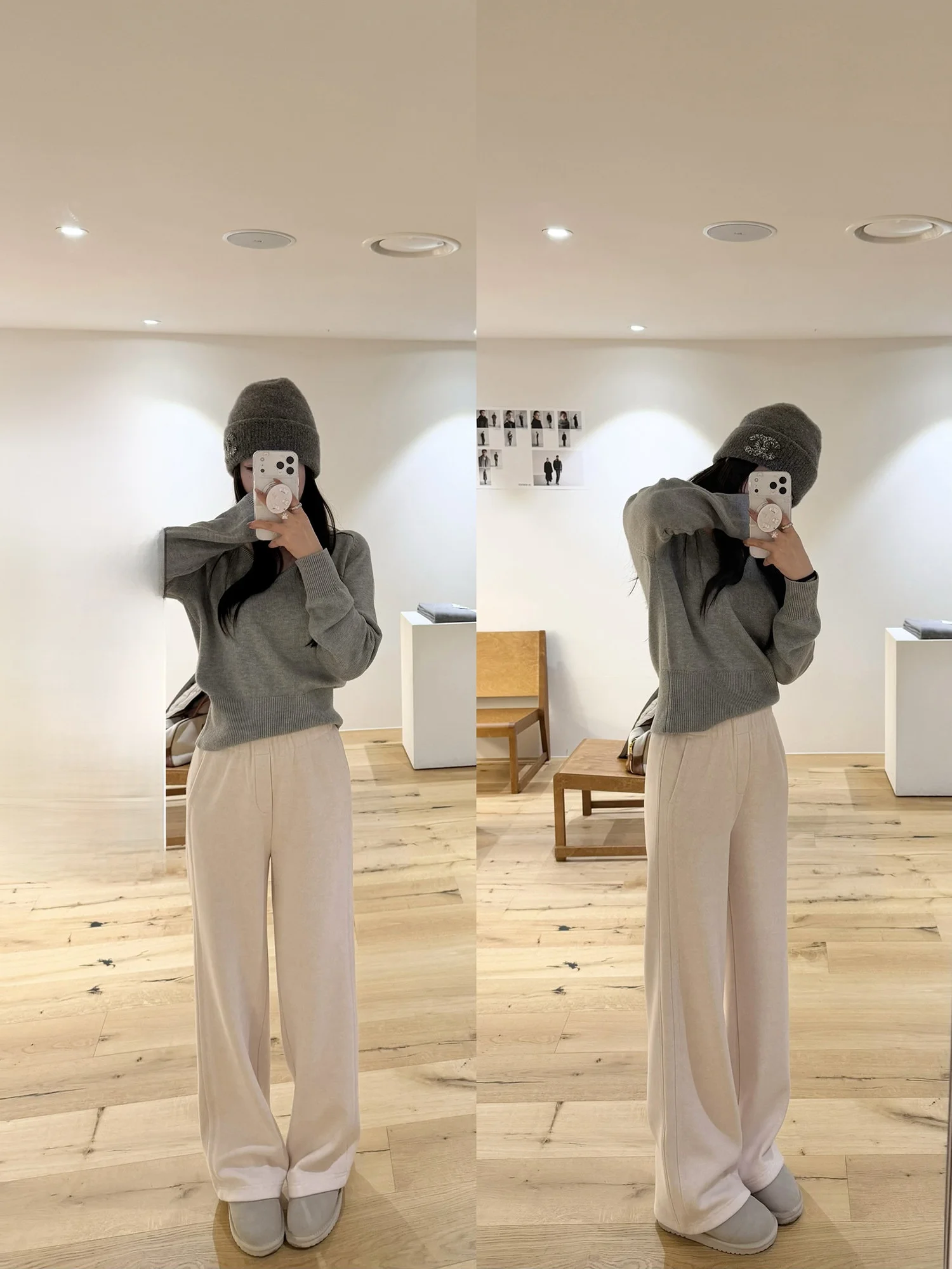 

Брюки AHY Lazy Pants с высокой талией, эластичные, повседневные, утепленные, прямого кроя, из смесового ацетата с флисом, розовые, для девочек