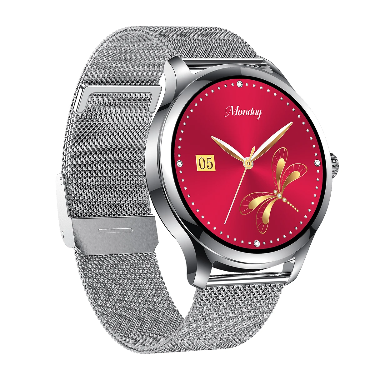 

GFORDT женские умные часы пульсометр монитор сна BT вызов круглый 1,32 дюйма спортивный фитнес-браслет женские умные часы для Android