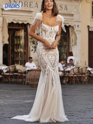 Klasyczne suknie ślubne bez ramiączek sukienka syrenka z odkrytymi plecami dla panny młodej eleganckie aplikacje dostosowana suknia ślubna Vestido De Novia