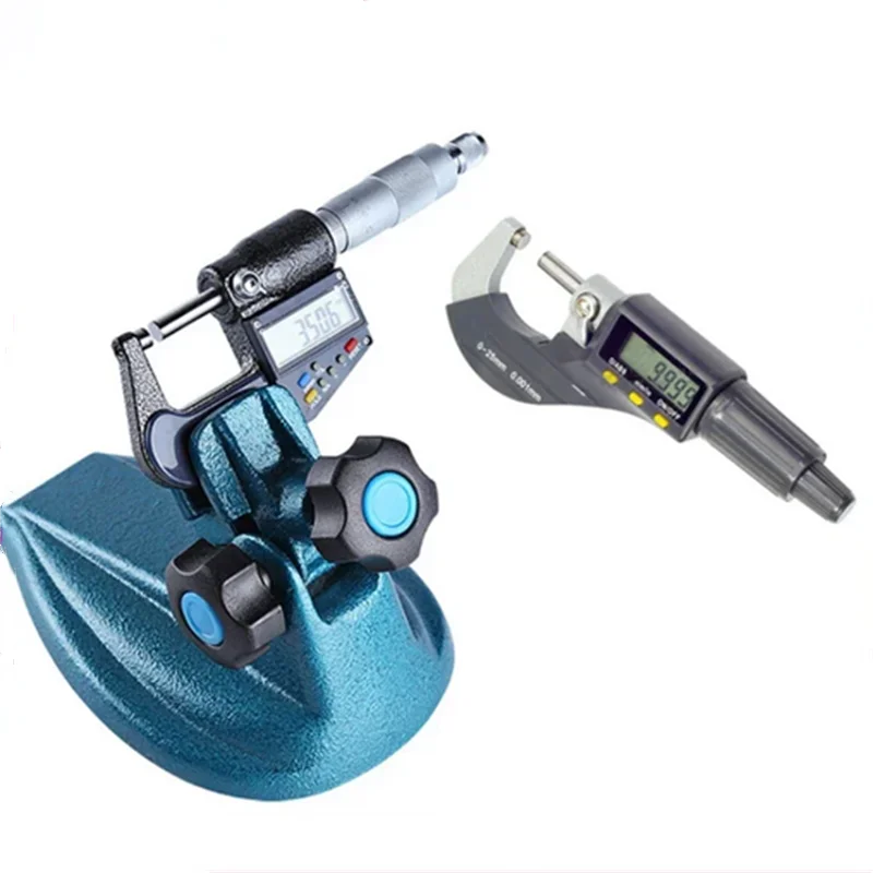 NWE Micrometer Base Reinforced Micrometer Bracket Fractional Card Measuring Seat Bracket For 0-25mm Digital Micrometer 0.001mm