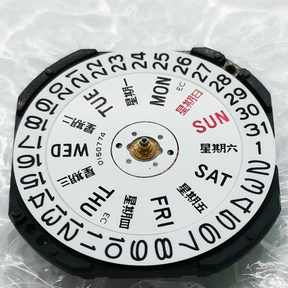 일본 VX43E 무브먼트 시계 무브먼트, 3 핀 더블 캘린더 윈도우 쿼츠 무브먼트, 배터리 포함