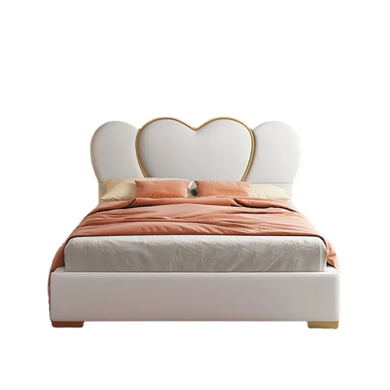 

light luxury bedroom leather art double bed master bedroom marriage bed
