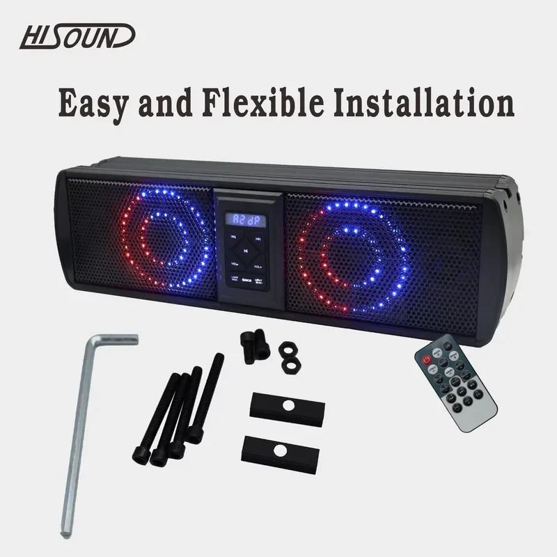 for ATV UTV Sound Bar 18 Inch 500W Outdoor Speaker RGB Lights APP Control Waterproof Audio System Off Road Vehicle