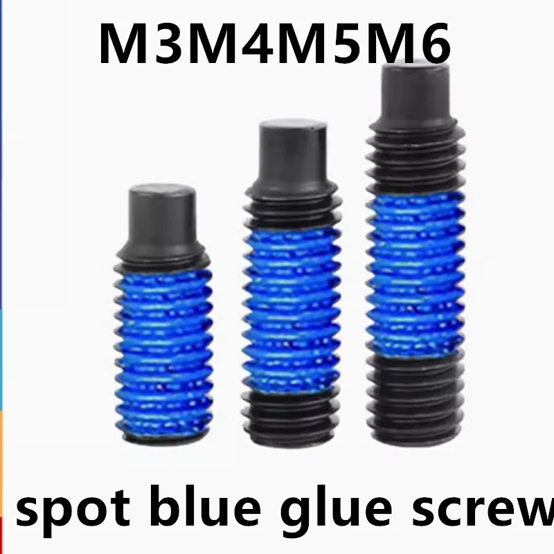 

M3M4M5M6 12.9 grade black carbon steel hex socket Convex End headless set screw paint treatment spot blue glue grub screw