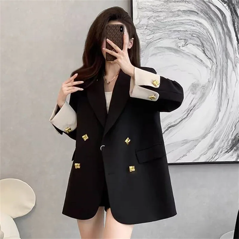 

Fashionable Small Suit Jacket 2025 Spring Commute Casual Elegant Personality New Style Compact Size Polyester Crease