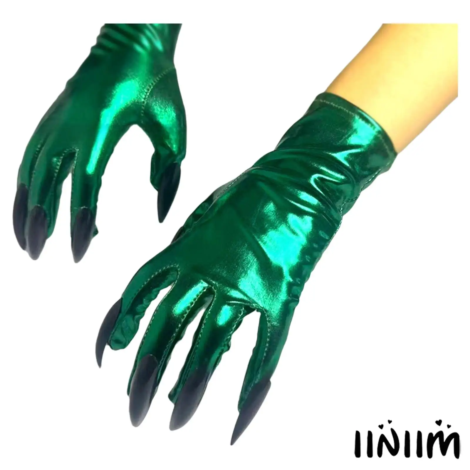 

Dramatic Metallic Nail Gloves with High Shine Finish Gloves Hand Accessories for Gothic Cosplay And Halloween Costume Events