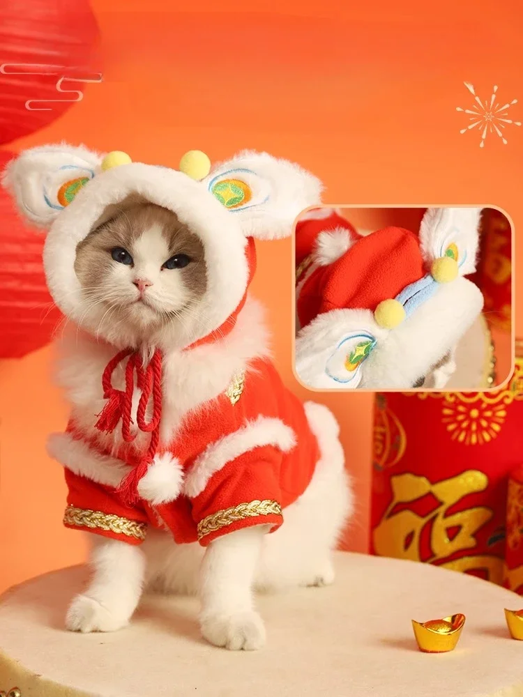 

Cat Clothes Winter Warm Pet Kitten Chinese New Year Tang Suit Winter Kittens Winter Clothes