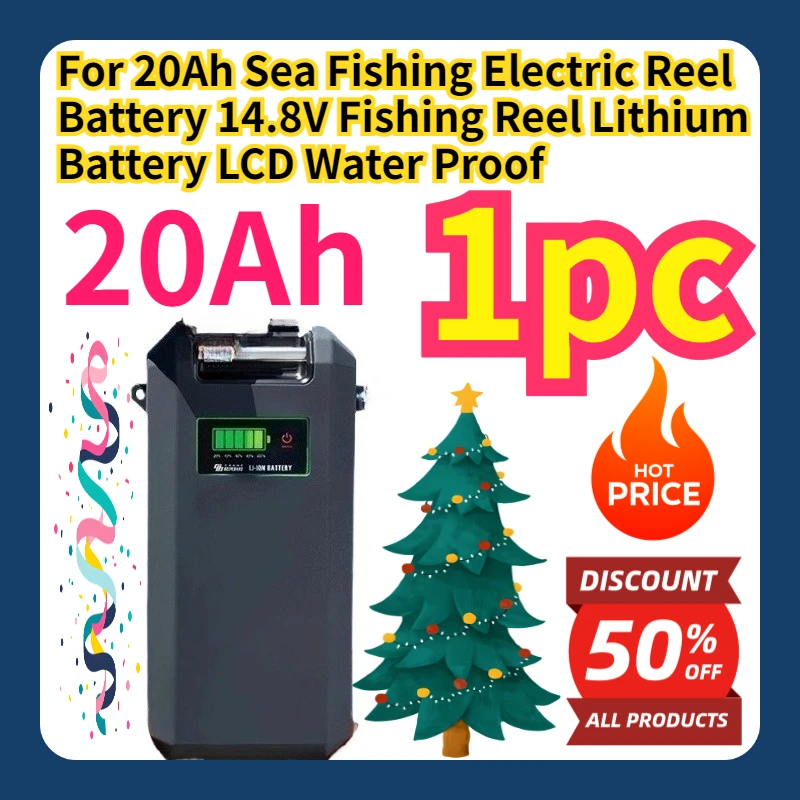 

For 20Ah Sea Fishing Electric Reel Battery 14.8V Fishing Reel Lithium Battery LCD Water Proof