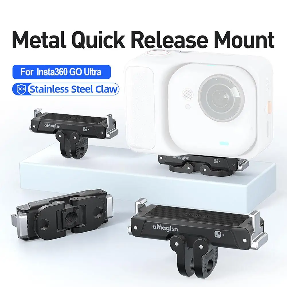 For AMagisn Sports Camera Adapter Metal Base Suitable For Insta360 Go Ultra Quick Release Accessories - Image 2