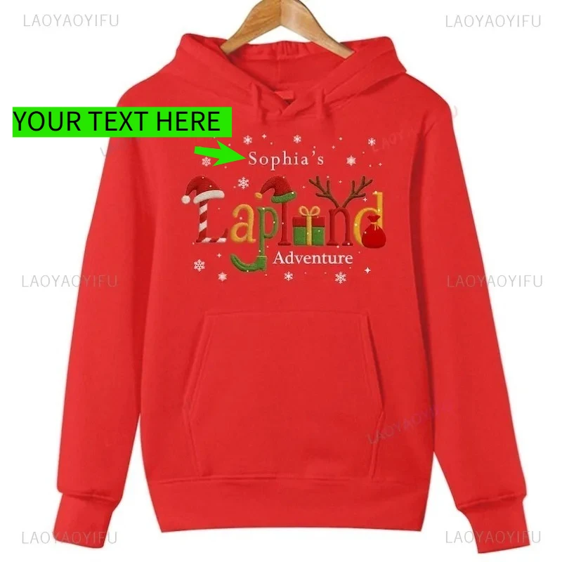 Customization Family Trip Travel Christmas Jumper Lapland Family Holiday Xmas Hoodie North Pole Santa Claus Xmas Sweatshirt