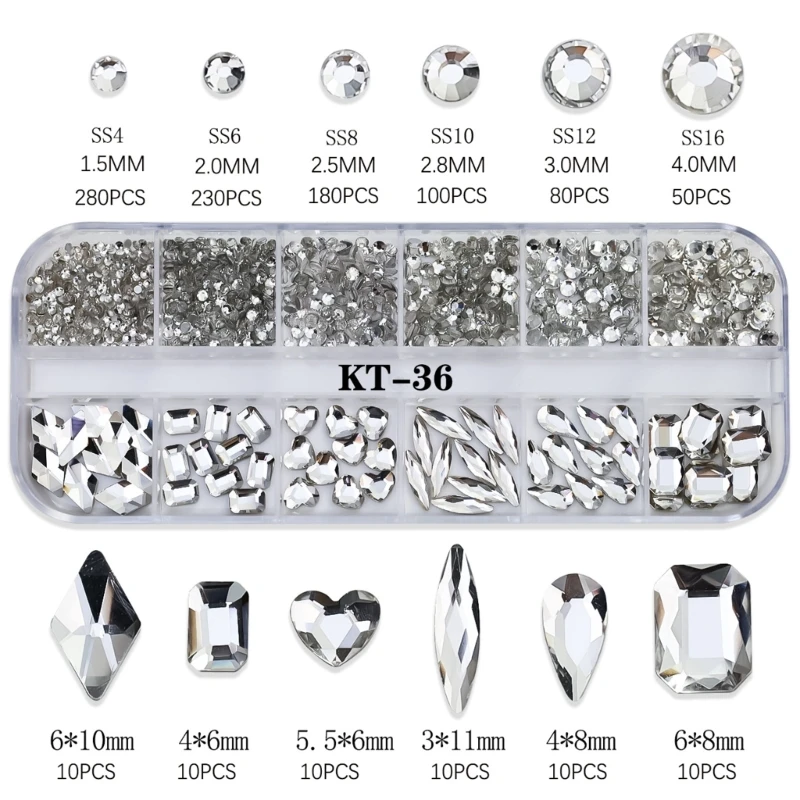 Q1QD Multi Shapes Rhinestones Art Decorations