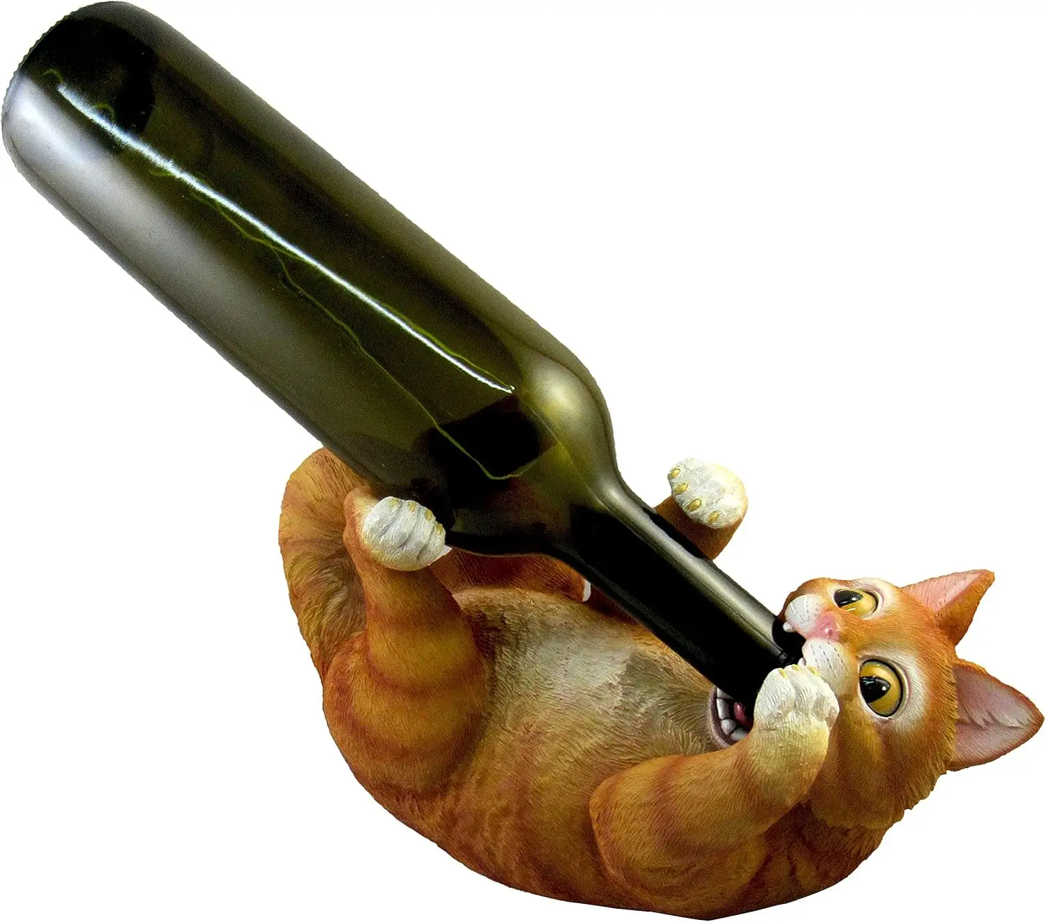 

World of Wonders Orange Tabby Cat Decorative Wine Bottle Holder | Wine Bottle Holder for Cabinet | Cat Mom Wine Accesso