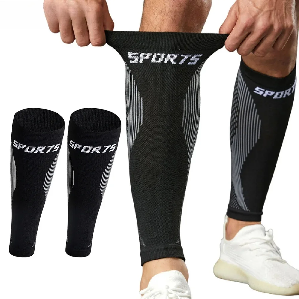 1Pair Calf Compression Sleeves Men Women - Footless Compression Socks Support for Varicose Veins, Nursing, Pregnancy, Running