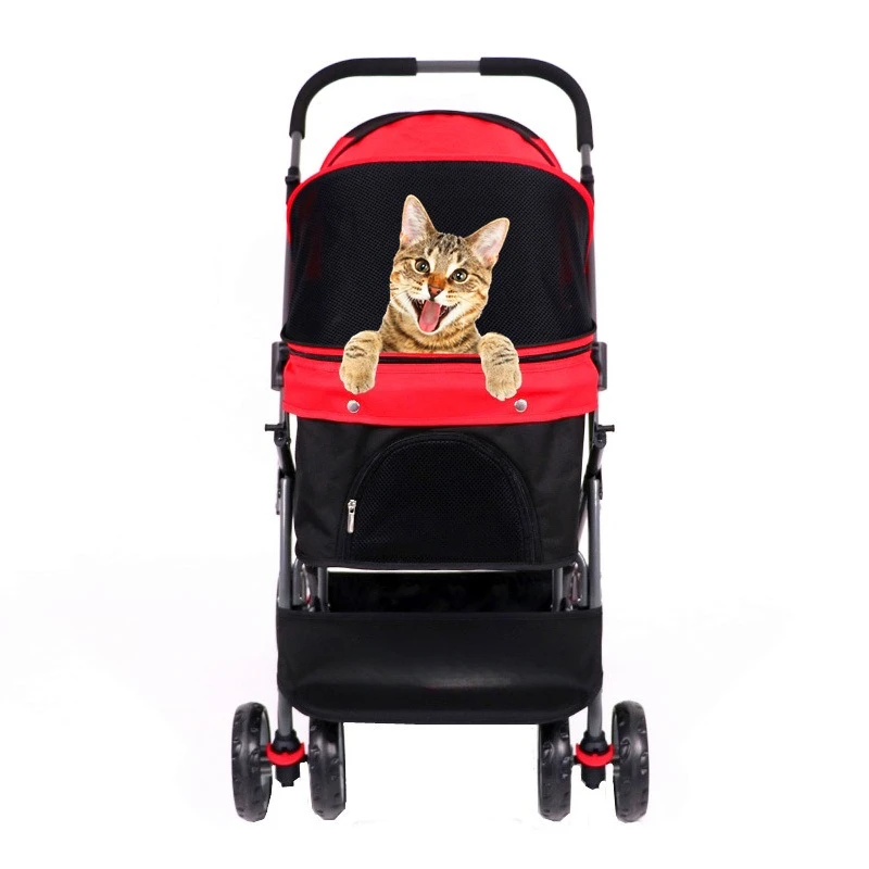

Pet cart, four wheels, large space, cats and dogs, foldable, outdoor travel, supplies