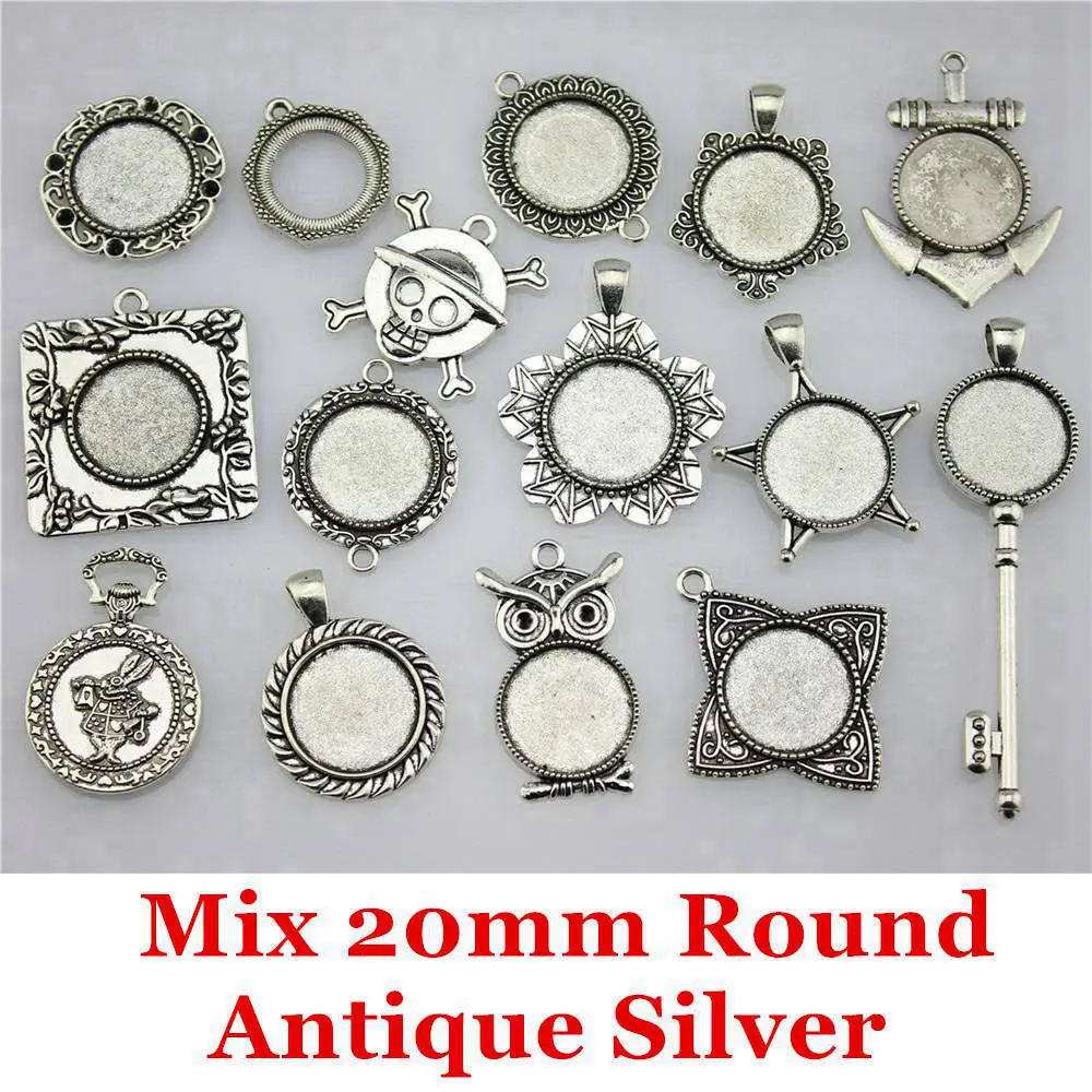 Mix Glass Cabochon Base Setting Tray Bezel Accessories Parts Girl Jewellery Wholesale New In Clearance Sale Items