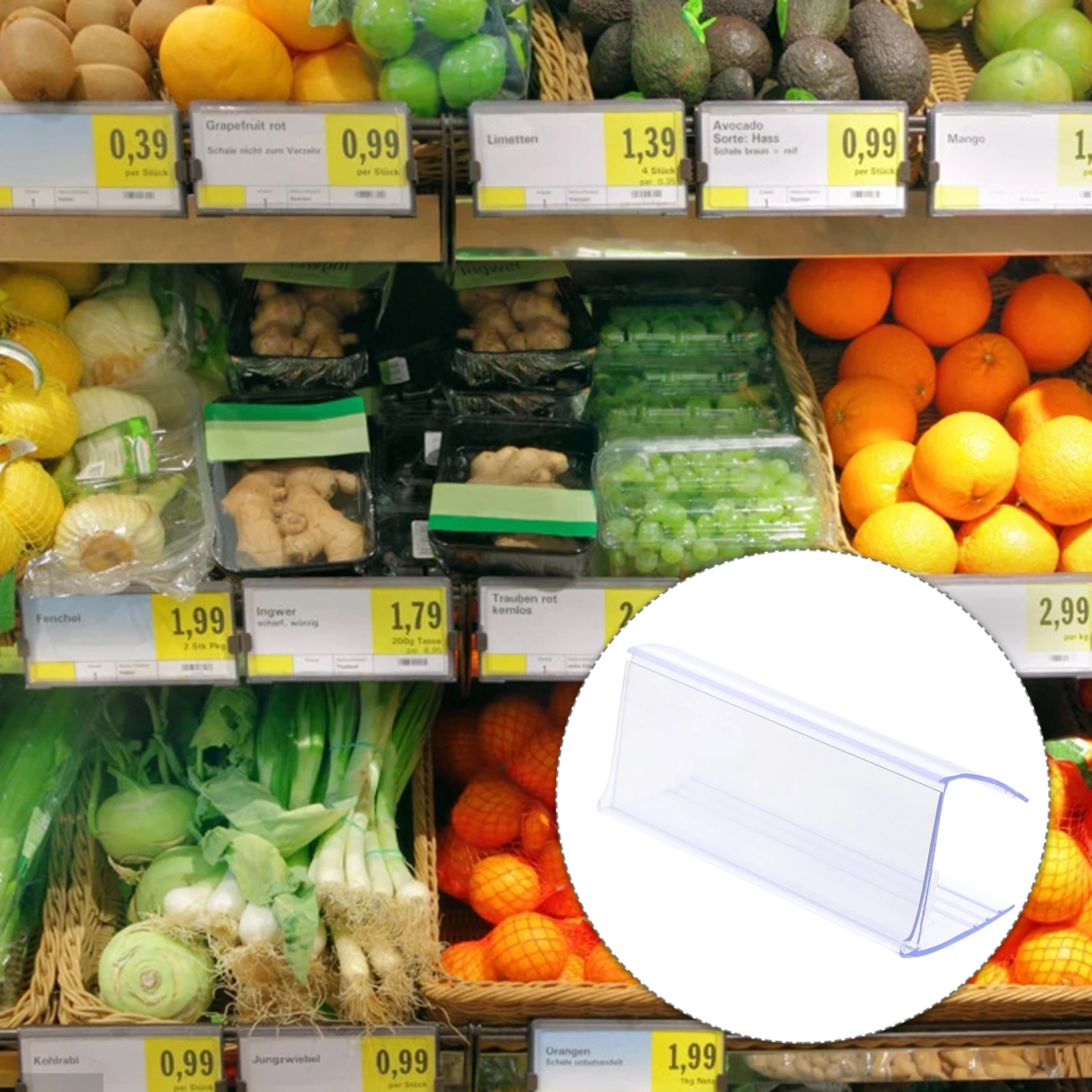 

25Pcs Clear Price Display Holders Ideal for Shops Baskets and Shelf Product Labeling Supermarket Clear Label Holder