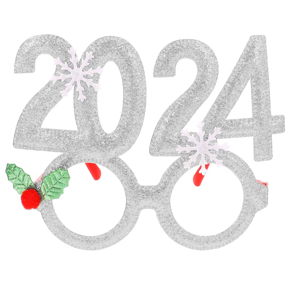 

Christmas Glasses Silver Xmas Eyewear For Party Favors Adults Kids Comfortable Reusable Holiday Accessories Prop Decor