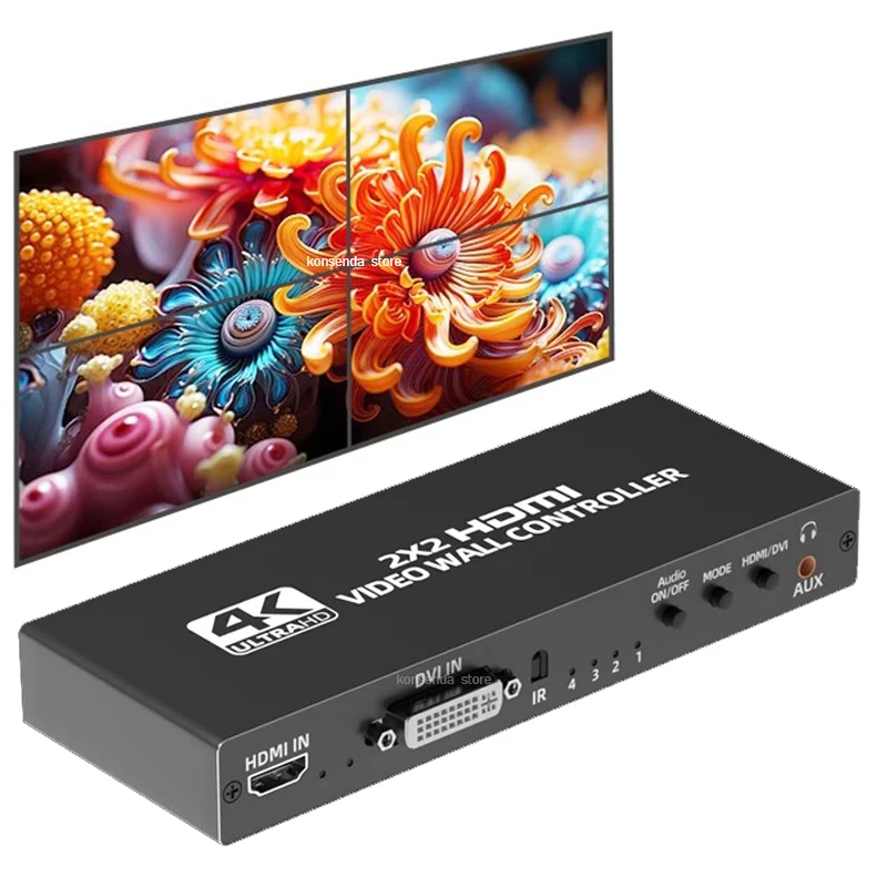 

Контроллер видеостены 2x2 4K 1080P HDMI Процессор видеостены 1x2 1x4 1x3 2x1 3x1 4x1 ТВ-сварщик Процессор с несколькими экранами