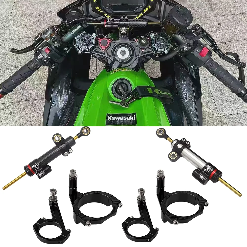 

FOR Kawasaki Ninja NINJA650 2017-2022 New Motorcycle Fiber Carbon Steering Stabilize Damper Mounting Bracket Kit