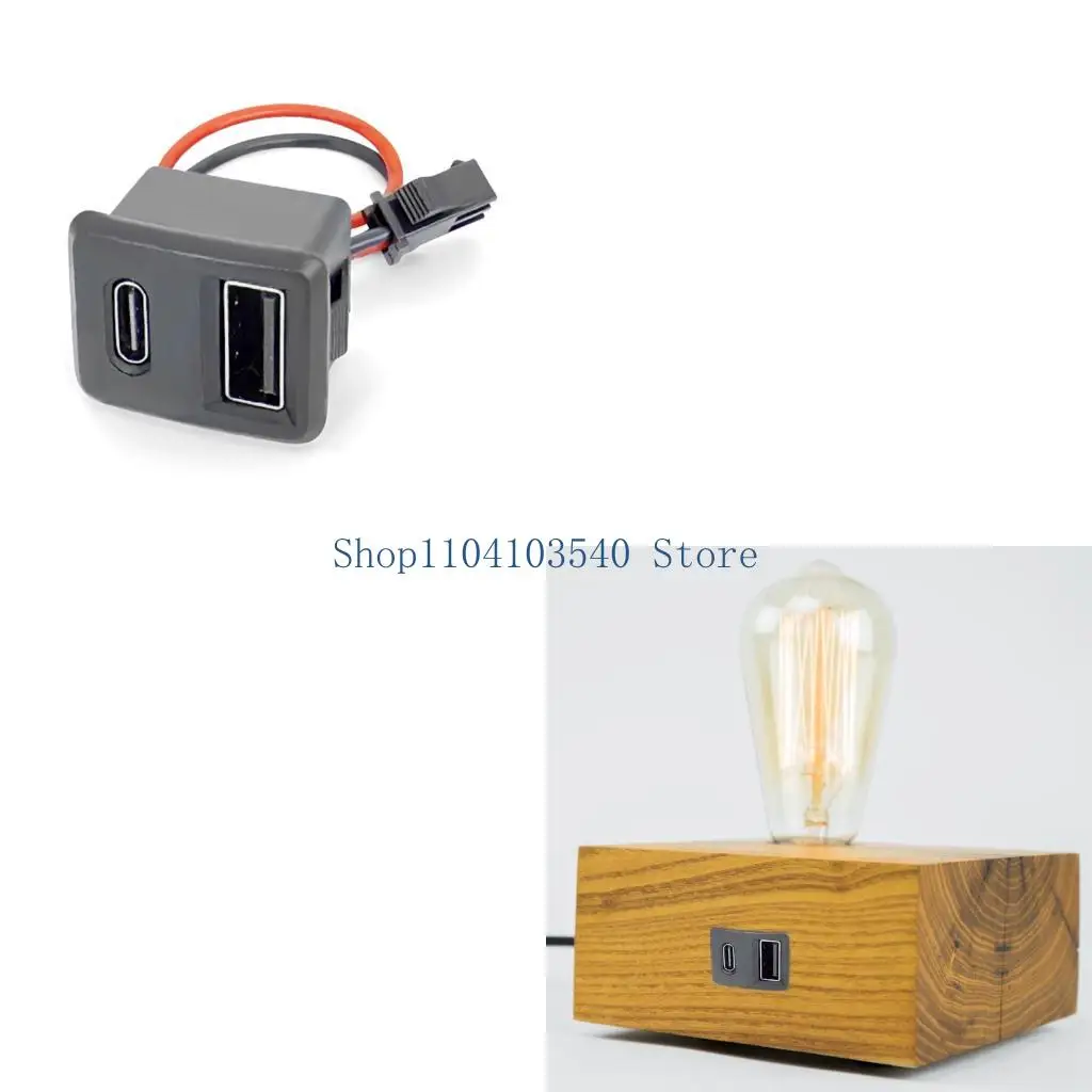 02DC 2Pcs Female USB Lamp Charging Power Socket For Electronics Easy to Install