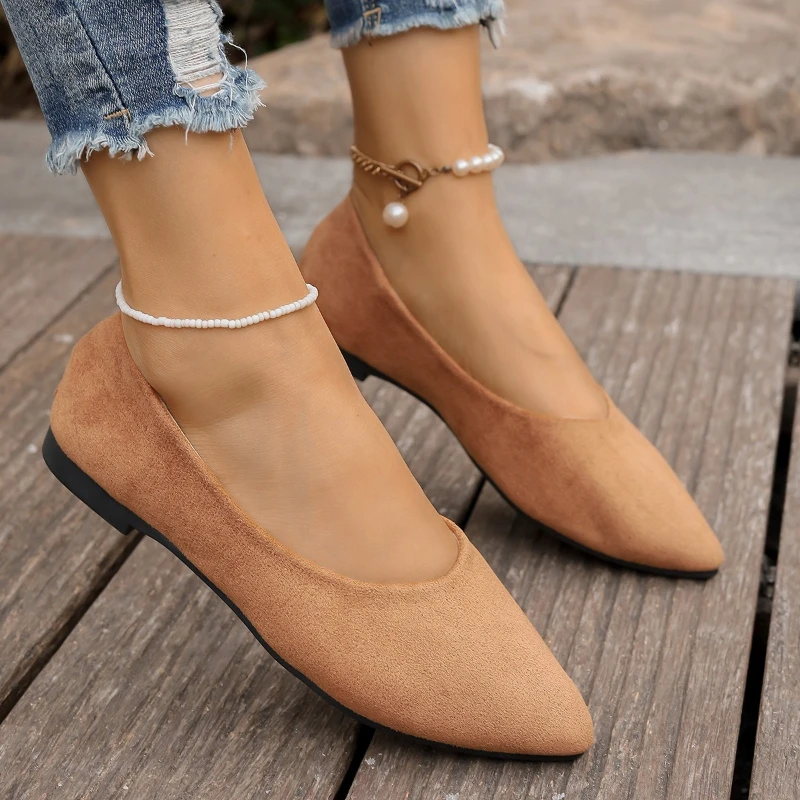 2026 Spring and Autumn New Pointed Comfortable Casual Flat Shoes Fashionable and Sexy Large Shallow Mouth Single Shoes for Women