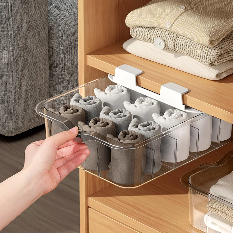 Drawer Type Underwear Storage Box Save Space Closet Wardrobe Cabinet Organizers Wall Mounted Socks Bra Plastic Container