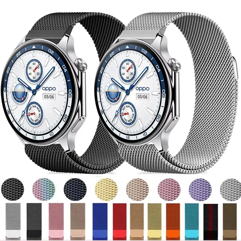 Stainless Steel Milanese Loop Strap For OnePlus Watch 2 46MM For Oppo Watch X/4 Pro Wrist 22mm Band Realme Watch S SPro 2 3 3Pro