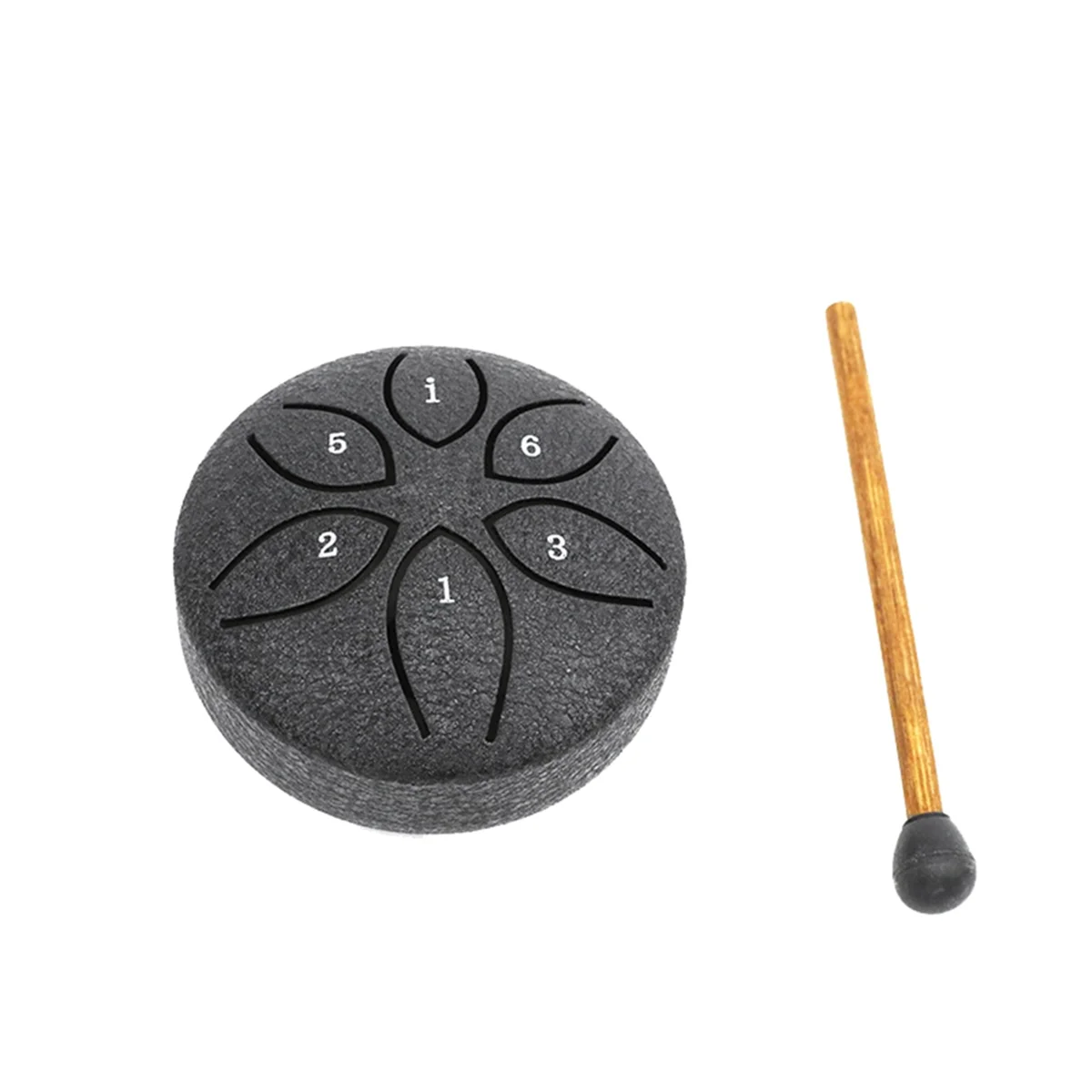 A71P 3 Inch 6 Tone Steel Tongue Drum Mini Hand Pan Drums with Drumsticks Percussion Musical Instruments Drum Black