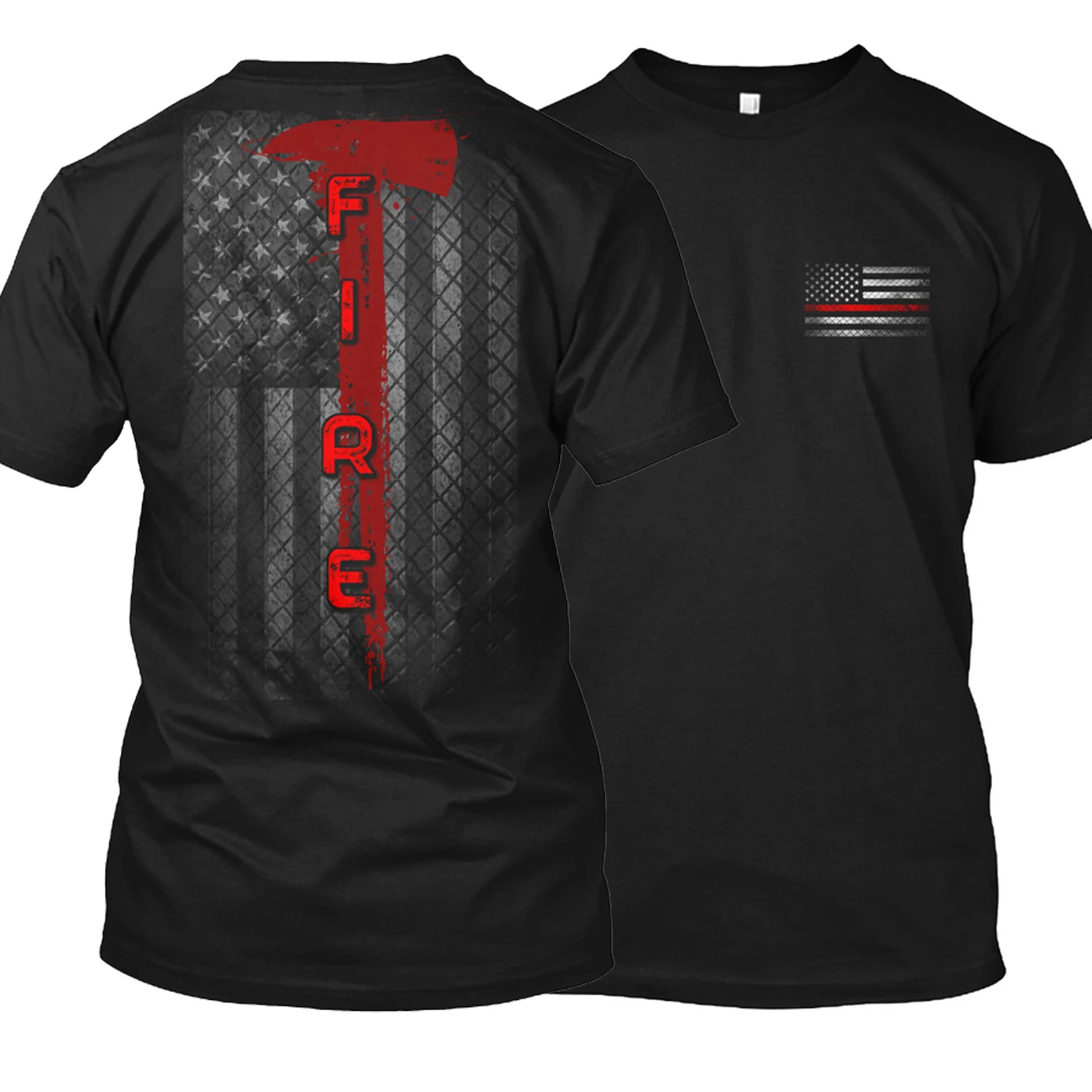 

Fashion Stars and Stripes Fire Axe Fire Flag Fireman Gift T-Shirt 100% Cotton O-Neck Short Sleeve Casual Mens T-shirt Size S-3XL