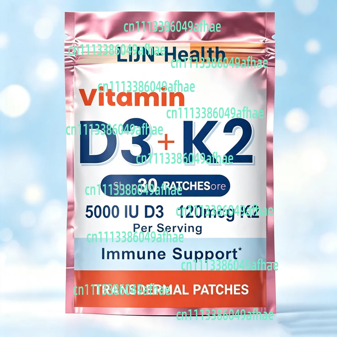 30 Patches Vitamin D3 K2 Transdermal Patches Support Energy, Immune, Muscle For Men & Women