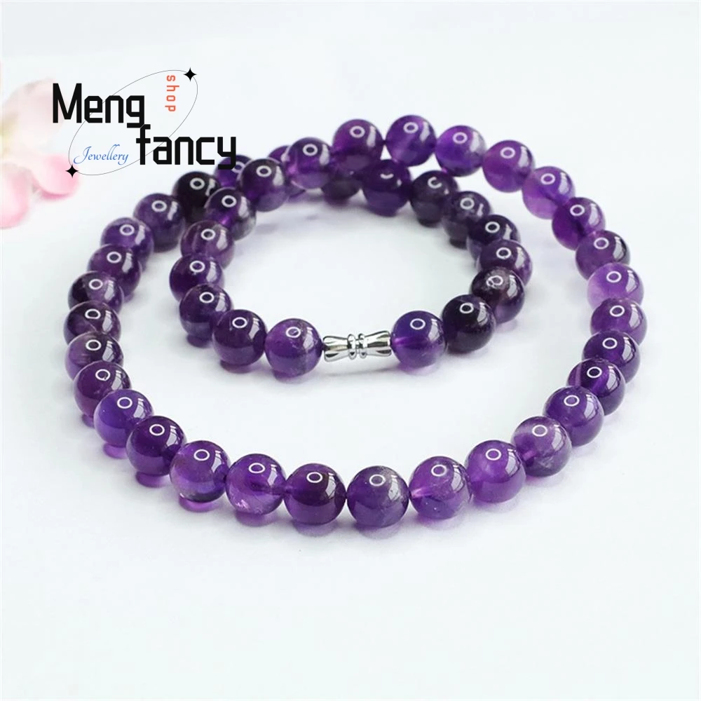 

Natural Amethyst Necklace Nine Purple Fire Beads Exquisite Colourful Exquisite High-grade Fashion Jewellery Wedding Souvenir