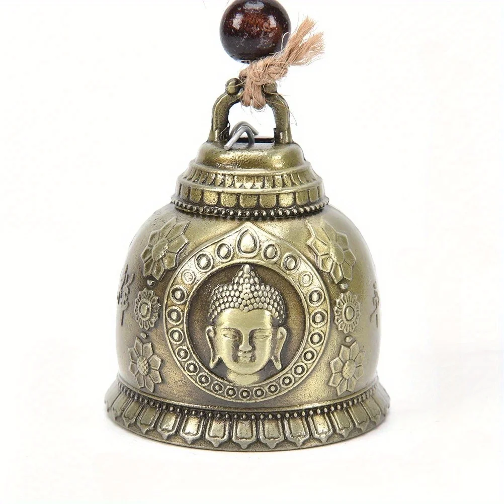 1pc Hot Gift Crafts for Good Luck Lucky Blessing Feng Shui Wind Chime Buddha Statue Pattern Bell Fortune Home Car Hanging Decor