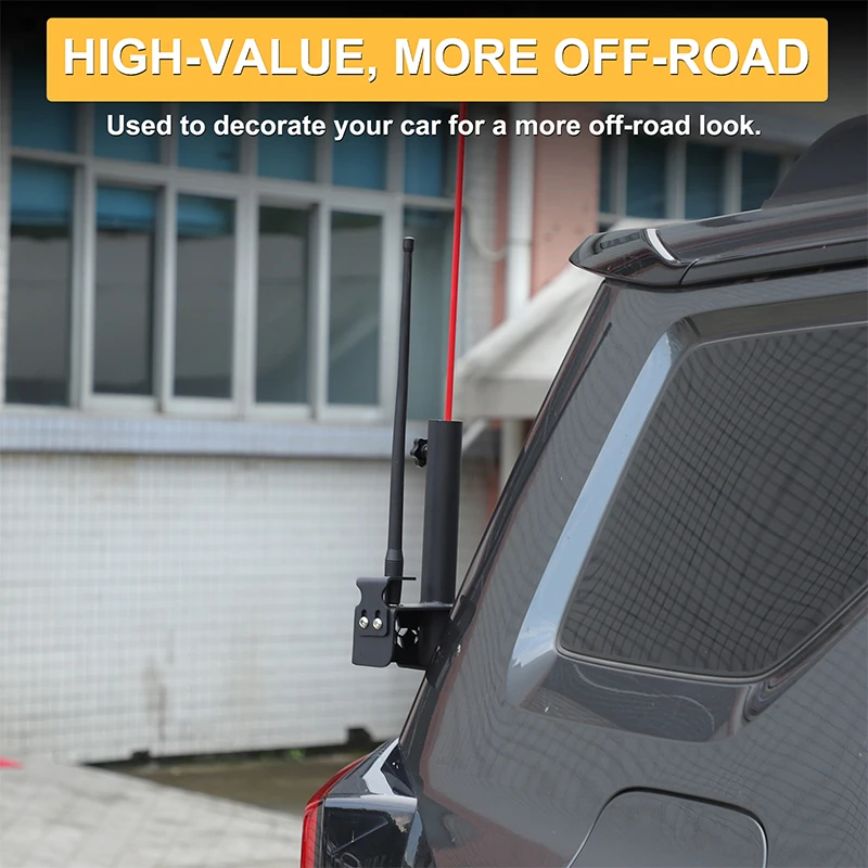 لخزان 400 Hi4-T 2023-2025 الباب الخلفي المفصلي حامل سارية العلم 2 في 1 هوائي قاعدة سارية العلم دعامة إضاءة الكربون الصلب #6