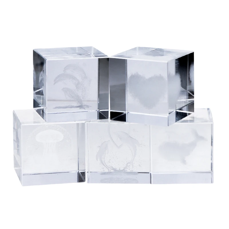 Dolphin And Other Creative Collection Crafts Ornament Home Office Decor Festival Day Gifts Square Crystal Ornaments Clouds,Love,