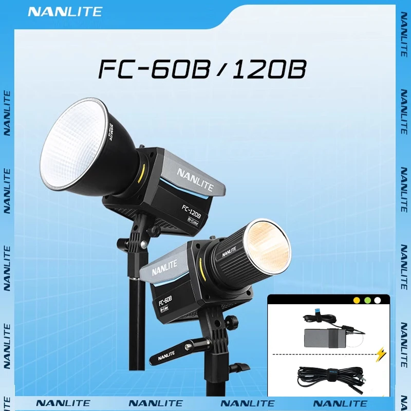 

Nanlite FC-60B FC-120B LED Photography Light Bi-Color 2700K-6500K COB Strobe Lighting for Studio Live broadcast Fill Light