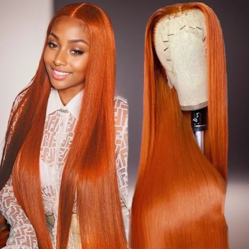 Ginger Orange 13x6 hd Lace Front Wig Human Hair Straight 13x4 Lace Front Wig 30 inch Glueless Wigs Human Hair for Women Choice