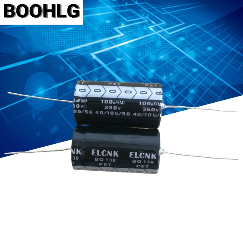 2PCS 100uf 350v horizontal axial polarized electrolytic capacitor 350V 100uf 22X41mm