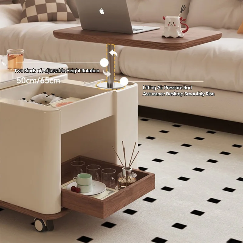 Compact Multifunctional Storage Coffee Table for Apartments Modern Living Room Center Table with Casters Stylish Home Tea Tables