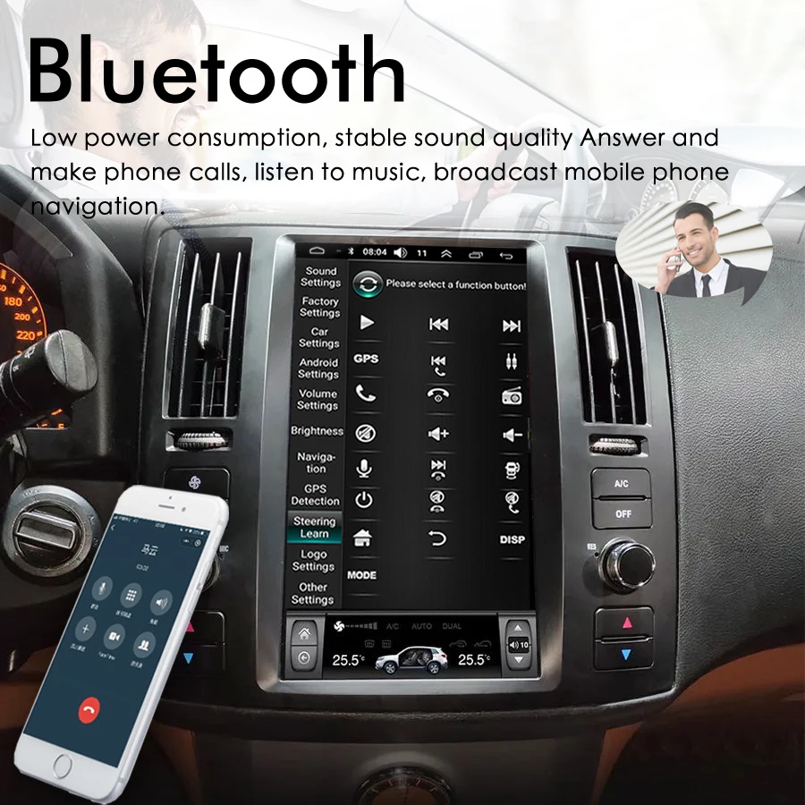 Radio mobil Android layar vertikal 11.8 inci, Radio mobil untuk Infiniti FX FX35 FX45 navigasi GPS otomatis CarPlay Multimedia pemutar Video 64GB